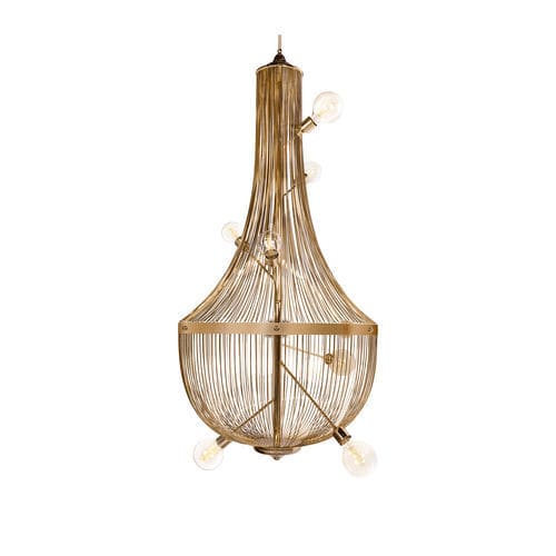 Люстра уникальный дизайн - L'CHANDELIER - BOCA DO LOBO - из полированной латуни / из позолоченной латуни / 7 лампочек