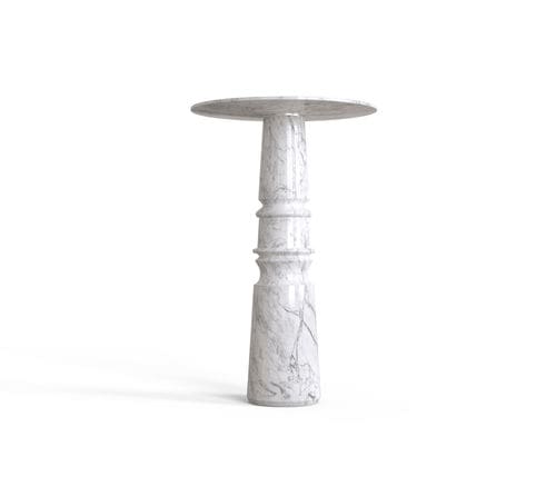 Классический высокий стол для еды стоя - PIETRA - BOCA DO LOBO - из мрамора / с основанием из мрамора / круглый