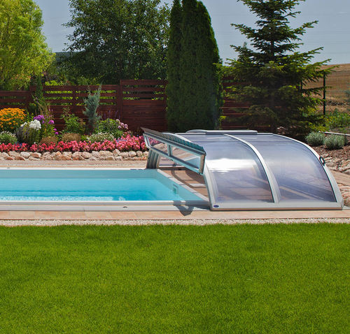 Низкий навес для бассейна - Piscine Acquaform - телескопический / пластиковый / с ручным приводом