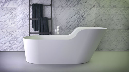 Овальная ванна - GLOW SYMETRICAL - KNIEF & CO. GmbH - отдельностоящая / из акрилового полимера / из Solid Surface