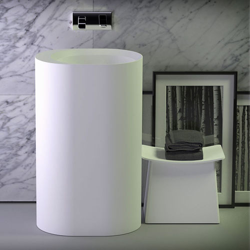 Раковина на ножке - GLOW - KNIEF & CO. GmbH - из Solid Surface / овальная / современная