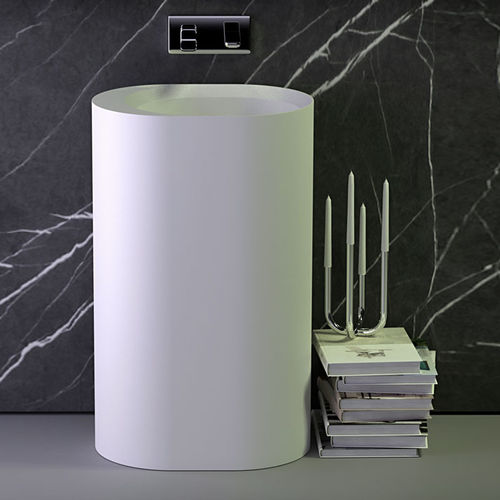 Раковина на ножке - PEARL - KNIEF & CO. GmbH - из Solid Surface / овальная / современная