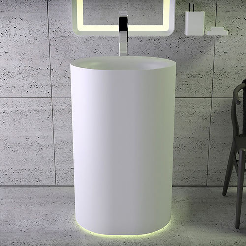 Раковина на ножке - MOON - KNIEF & CO. GmbH - из Solid Surface / овальная / современная