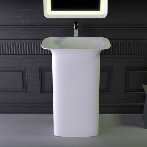 Раковина на ножке - GLAM - KNIEF & CO. GmbH - из Solid Surface / прямоугольная / современная