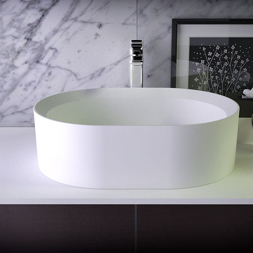 Настольная раковина - GLOW - KNIEF & CO. GmbH - из Solid Surface / овальная / современная