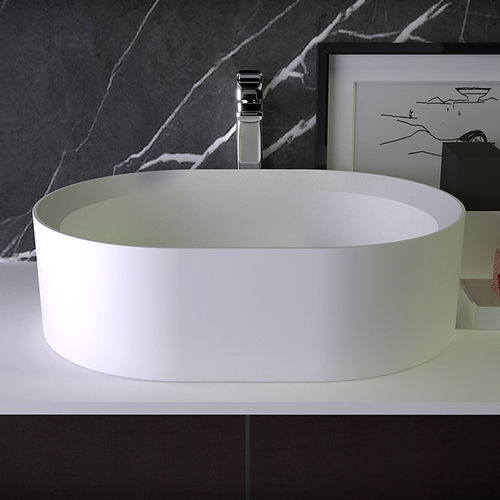 Настольная раковина - PEARL - KNIEF & CO. GmbH - из Solid Surface / овальная / современная