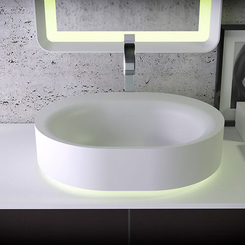 Настольная раковина - MOON - KNIEF & CO. GmbH - из Solid Surface / овальная / современная