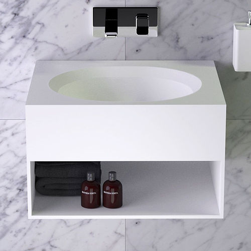 Настенная тумба под умывальник - GLOW - KNIEF & CO. GmbH - из дерева / из Solid Surface / современная