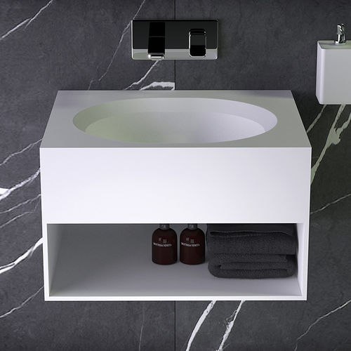 Настенная тумба под умывальник - PEARL - KNIEF & CO. GmbH - из дерева / из Solid Surface / современная