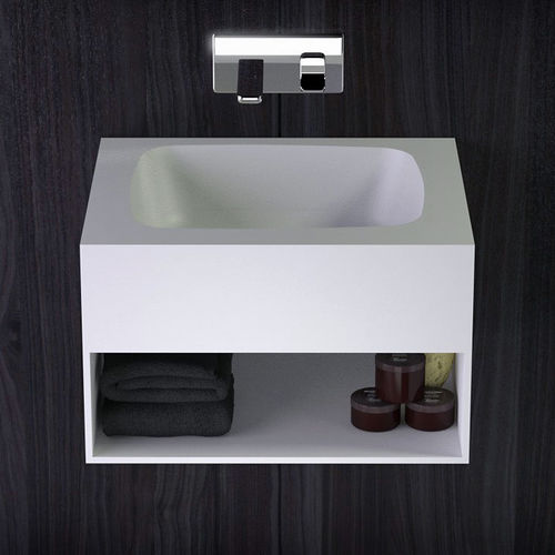 Настенная тумба под умывальник - PRIDE - KNIEF & CO. GmbH - из Solid Surface / современная / с полкой