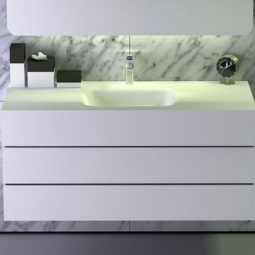 Настенная тумба под умывальник - KNIEF & CO. GmbH - из Solid Surface / современная / с выдвижными ящиками