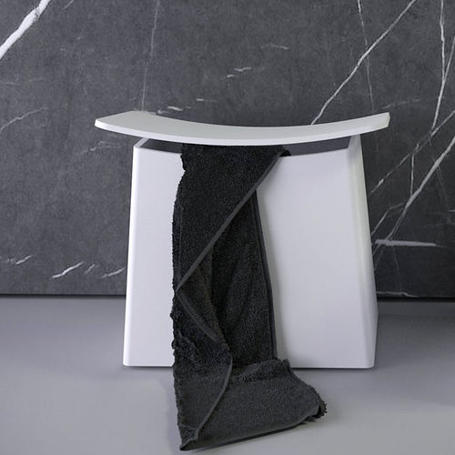 Современный табурет - ROUND - KNIEF & CO. GmbH - из Solid Surface / белый
