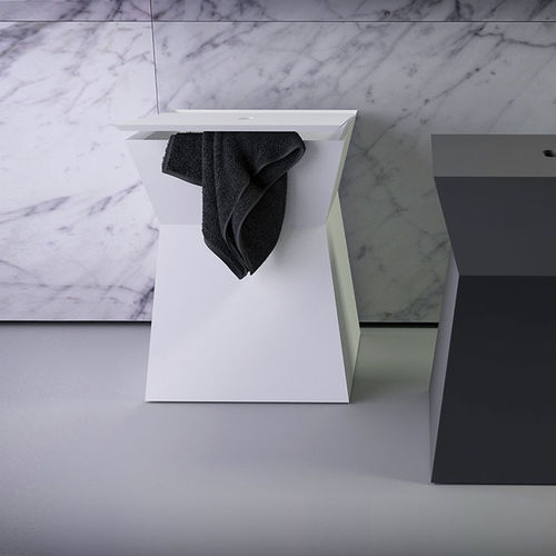 Современный табурет - SQUARE - KNIEF & CO. GmbH - из Solid Surface / для ванной комнаты / черный