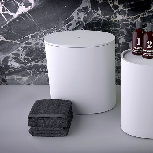 Современный табурет - OVAL - KNIEF & CO. GmbH - из Solid Surface / для ванной комнаты / белый