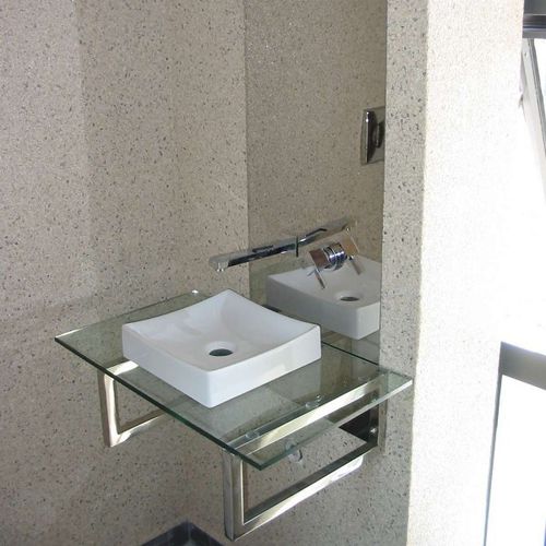 Подставка для умывальника из нержавеющей стали - pure inox - из стекла