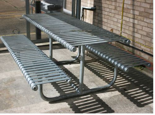 Классический комплект стол-лавки - TULIPE METAL - NORCOR MOB.URBAIN - из металла / для наружного применения / для общественных мест
