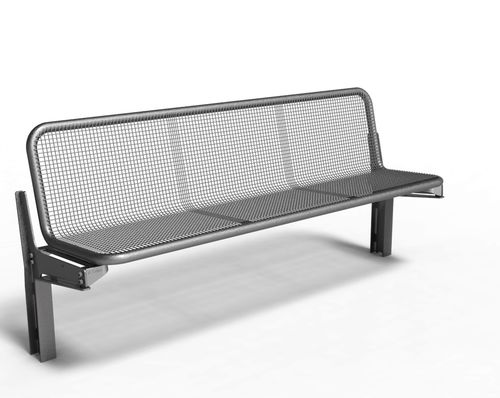 Современная общественная скамейка - MAILLE ACIER P-180 HR - NORCOR MOB.URBAIN - из стали / сетчатая / со спинкой