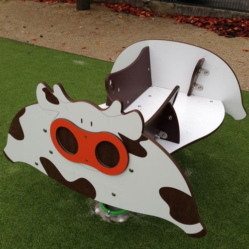 Качалка на пружине из металла - LA VACHE - Transalp - из ламината высокого давления / животные / одноместная