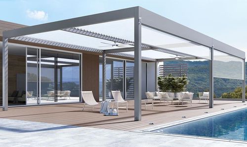 Биоклиматическая пергола - SMARTIA PG160P SANTORINI - ALUMIL - самонесущая / пристроенная к зданию / из экструдированного алюминия