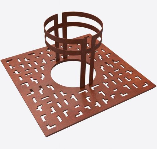 Квадратная решетка для деревьев - TETRIS - LARUS DESIGN - из кортеновской стали