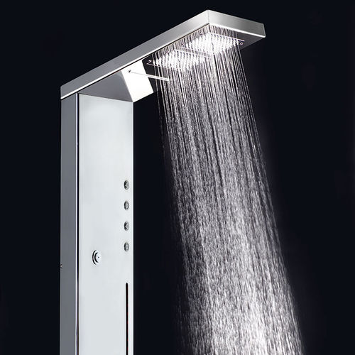 Душевая стойка из нержавеющей стали - CU6000L - Ama Luxury Shower - глянцевая / настенная / современная