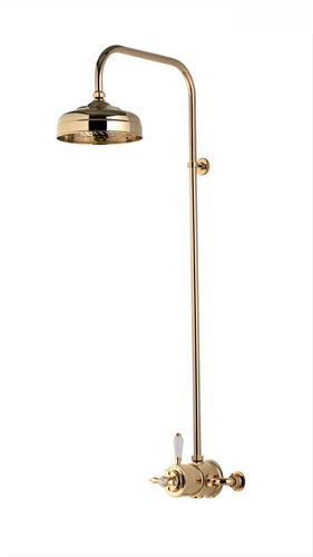 Встраиваемый комплект для душа в стену - AQUATIQUE THERMO GOLD - aqualisa - классический / термостатический / с насадкой на неподвижной стойке