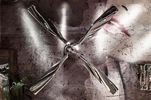 Авиационная скульптура - AIR-ELI0147 FOUR-BLADE AIRPLANE PROPELLER DECOR - Arteinmotion - из полированного металла / из алюминия / настенная