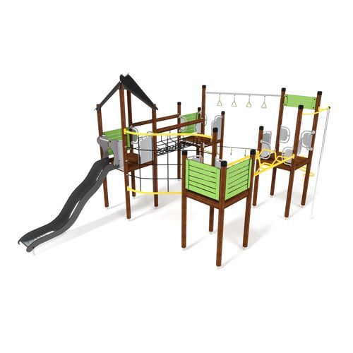 Игровая конструкция для игровой площадки - UNIPLAY ESSENTIALS TETHYS  - HAGS Aneby AB - из дерева / из ламината высокого давления / из веревки