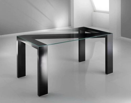 Современный стол - ZETA NERO - KAP International - из стекла / прямоугольный