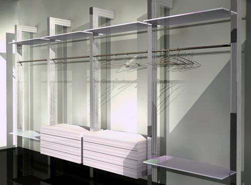 Современная гардеробная - KAP International - из дерева / из стекла / из лакированного алюминия