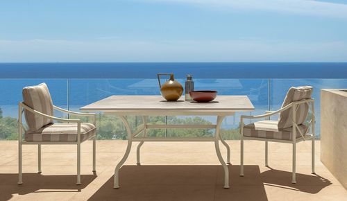 Современный обеденный стол - CAPRI - TALENTI - из алюминия / из керамогранита / с основанием из алюминия