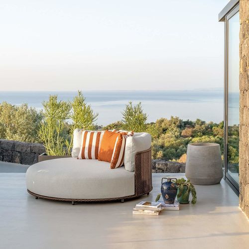 Современный полудиван - BOND DAYBED - TALENTI - из ткани / из ротанга / из ивы