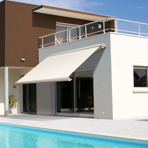 Проекционный матерчатый навес - OUTDOOR - Mazzoli Design - вертикальный / механизированный / для террасы