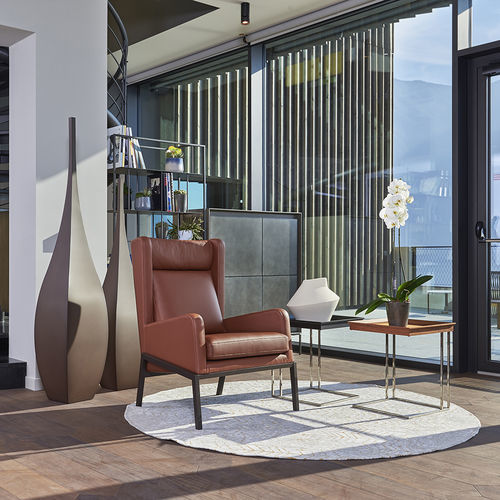 Дизайнерское кресло - DIXIE - Mazzoli Design - из кожи / из пенополиуретана / из Trevira CS®