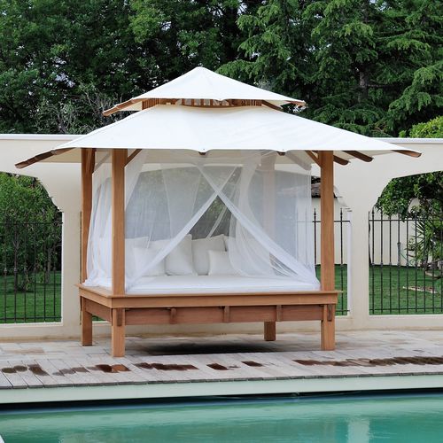 Садовая кровать с балдахином - THUNDERBIRD - HONEYMOON - размер king size / современная / со встроенным светильником