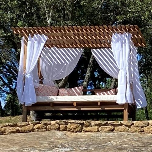 Садовая кровать с балдахином - MADRAGUE - HONEYMOON - двуспальная / современная / из ткани