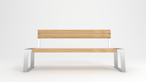 Современная общественная скамейка - MURTON - Factory Street Furniture - из дерева / из нержавеющей стали / со спинкой