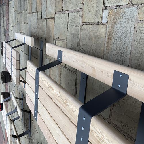 Современный стол для пикника - NORTH  - Factory Street Furniture - из дерева / с основанием из оцинкованной стали / с основанием из термолакированной стали