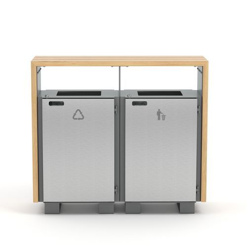 Общественный мусорный контейнер - Bloc - Factory Street Furniture - с сортировкой / отдельностоящий / из дерева