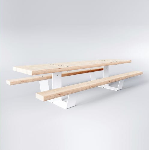 Современный стол для пикника - PIK - Factory Street Furniture - из цельной древесины / с основанием из оцинкованной стали / прямоугольный