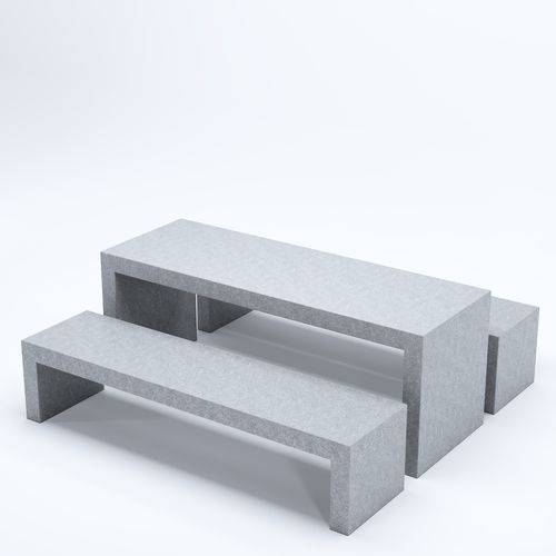 Стол для пикника минималистский дизайн - BLOC  - Factory Street Furniture - из бетона / с основанием из бетона / прямоугольный