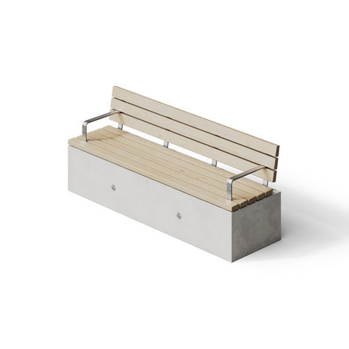 Современная общественная скамейка - SOCA Lengthways Slat Seat - Factory Street Furniture - из дерева / из железобетона / из металла