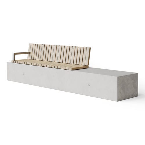 Современная общественная скамейка - SOCA Crossways Slat Seat - Factory Street Furniture - из дерева / из бетона / из металла