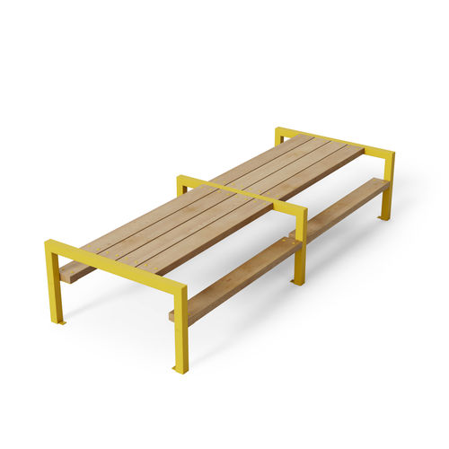 Стол для пикника уникальный дизайн - ARRY - Factory Street Furniture - из гальванизированной стали / из дерева / с основанием из металла