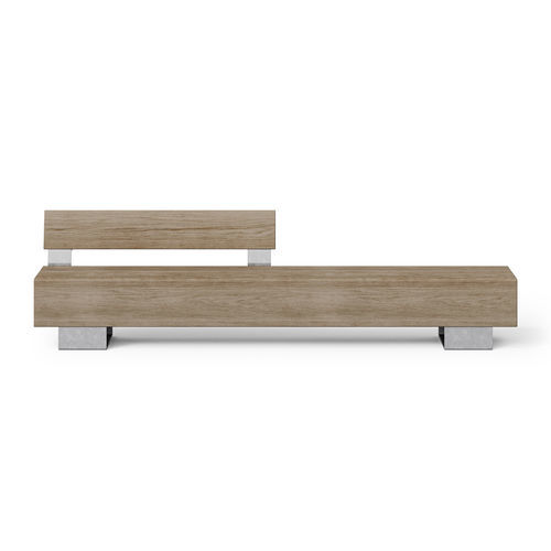 Современная общественная скамейка - BEAM DOUBLE SEAT - Factory Street Furniture - из гальванизированной стали / из цельной древесины / из дуба