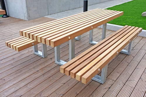 Современный обеденный стол - TORD - Factory Street Furniture - из дерева / из гальванизированной стали / прямоугольный