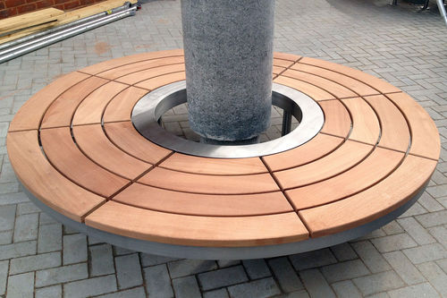 Заграждение для деревьев из дерева - OH - Factory Street Furniture - из нержавеющей стали / со встроенной общественной скамейкой