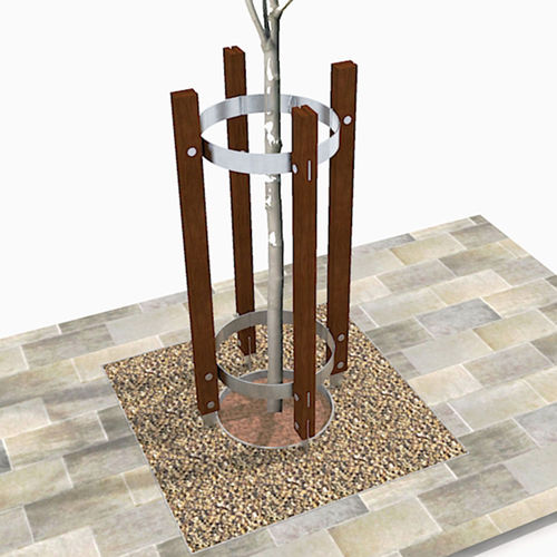 Заграждение для деревьев из гальванизированной стали - CHRONOS - Factory Street Furniture - из дерева
