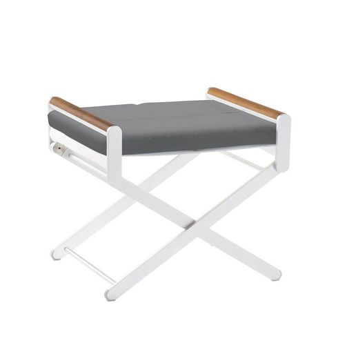 Современный табурет - OSKAR - SIFAS - из тикового дерева / из Sunbrella® / с основанием из лакированного алюминия