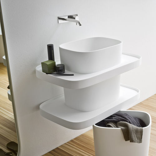 Раковина стелла - Rexa Design - из Corian® / с полкой / без отверстия